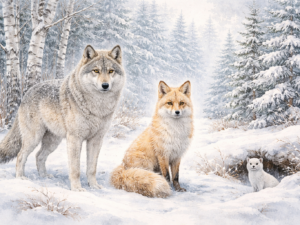 3033 Arbres - Loup Renard Belette